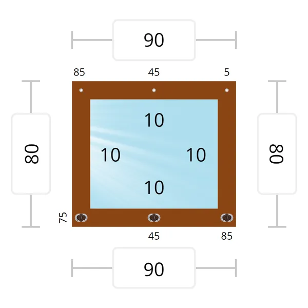 Мягкое окно 90x80 см, для веранды, беседки